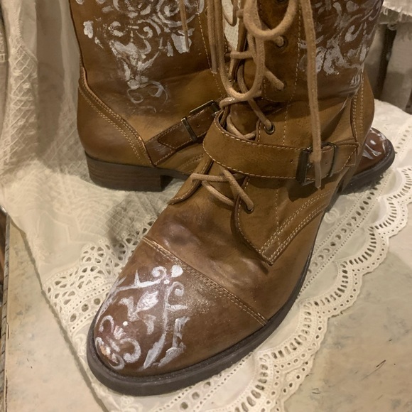 Sole Society Shoes - Hand Painted Combat Boots